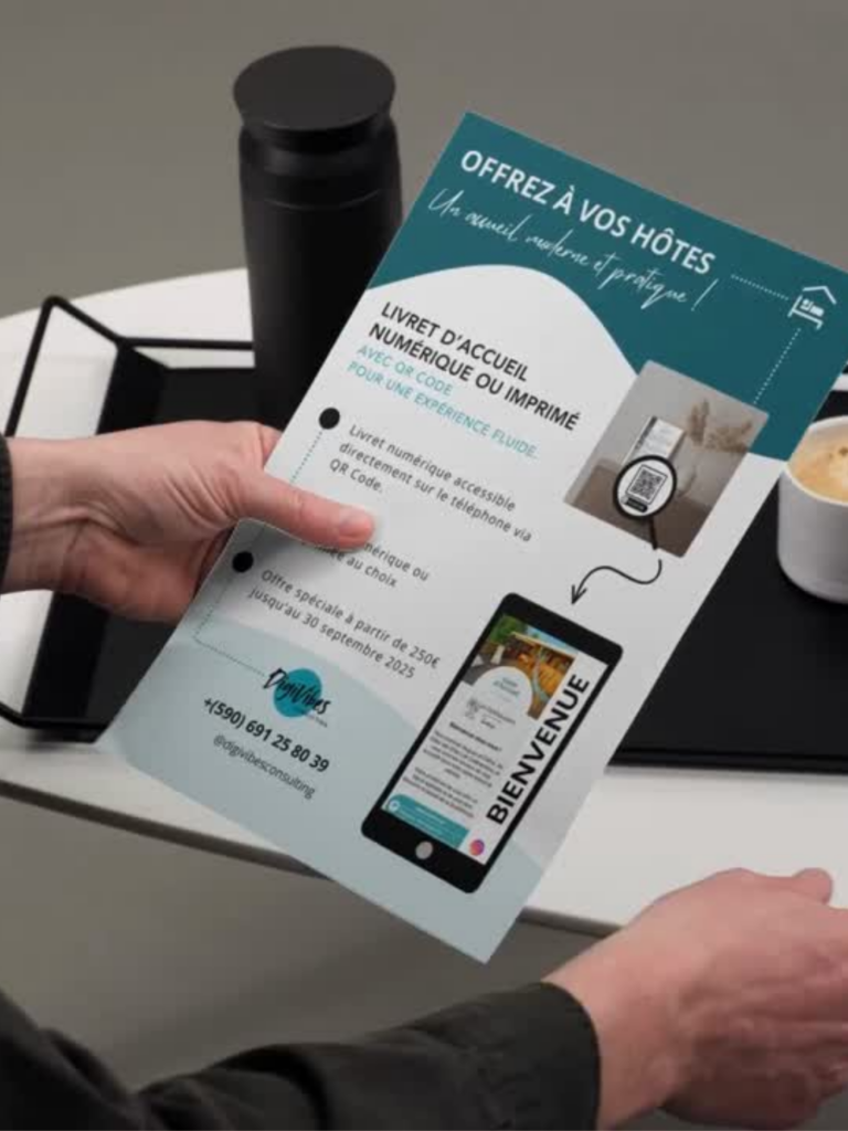 flyer DigiVibes livret d'accueil digital gîte communication touristique