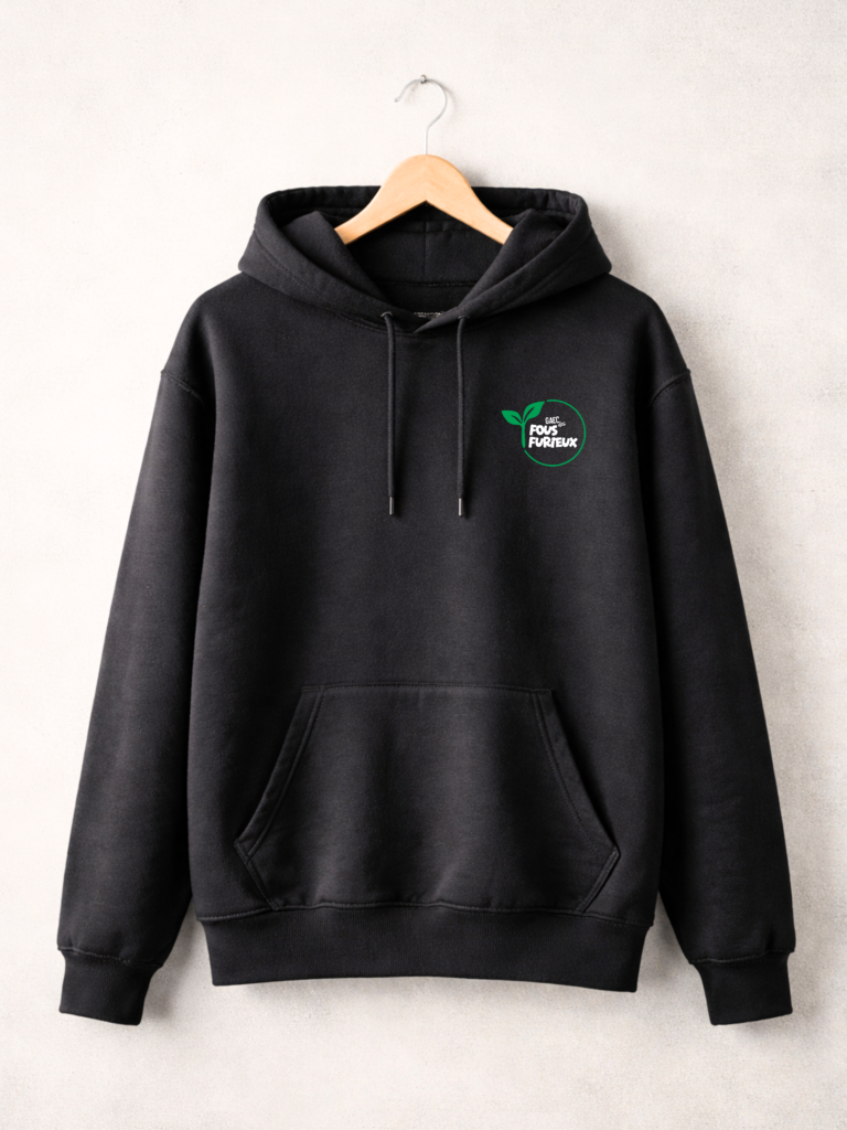 flocage sweat personnalisé GAEC des Fous Furieux flocage logo agriculture bio
